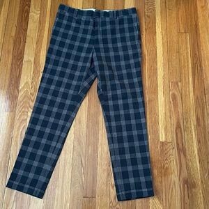 H&M Men's Checkered Pants - Black and Gray